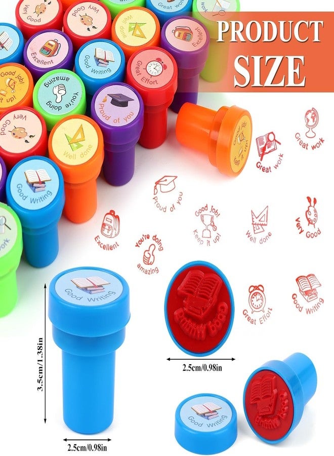 ASFunClub FunClub Stamps for Kids Reward Students Craft Scrapbooking Stamps for Children Self-Inking Stamp for Party Gifts Motivation Stamp Toys Art & Craft for School Supplies Toys for Kids-10Pcs (Motivation) - Image 2